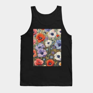 anemone and poppy flower pattern 13 Tank Top